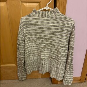 Anthropologie Amadi Mirielle mock neck herringbone sweater